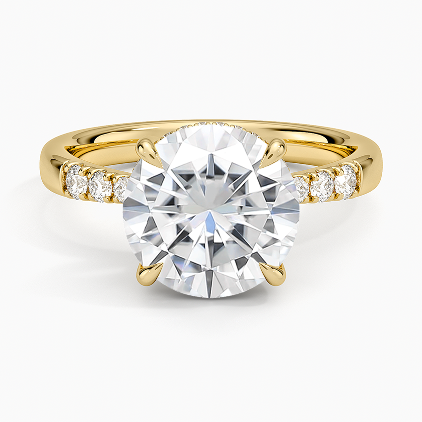 Moissanite Bella Hidden Halo Diamond Ring (1/5 ct. tw.) in 14K Yellow Gold