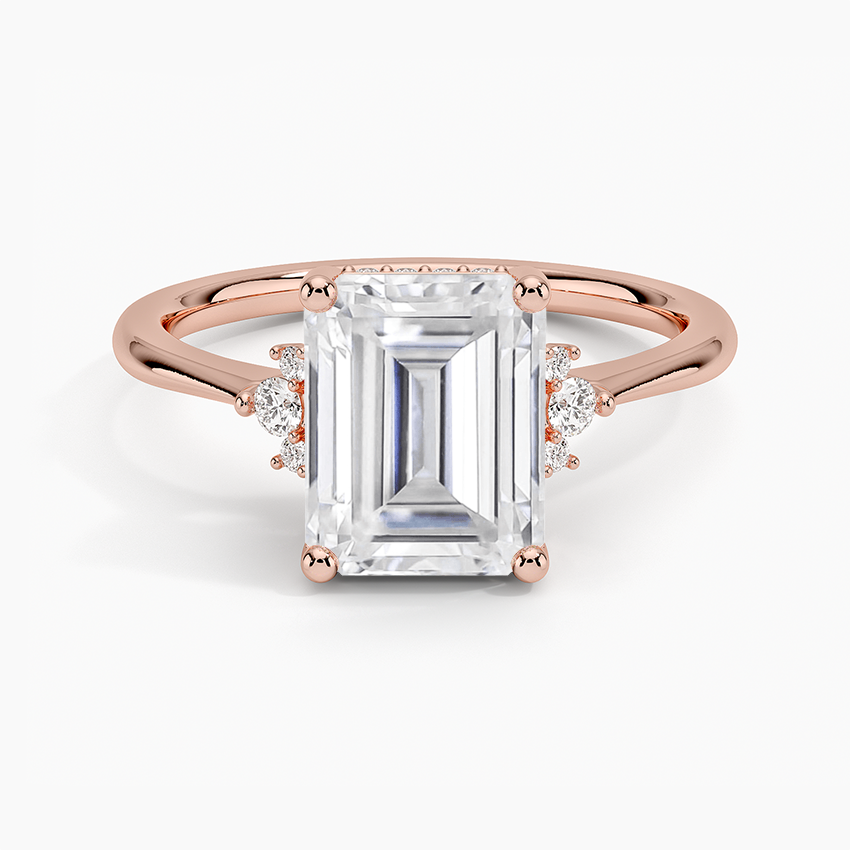 Moissanite Colleen Hidden Halo Diamond Ring in 14K Rose Gold