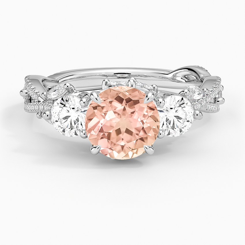 Lab Grown Sapphire Luxe Secret Garden Three Stone Diamond Ring (1 ct. tw.) in 18K White Gold