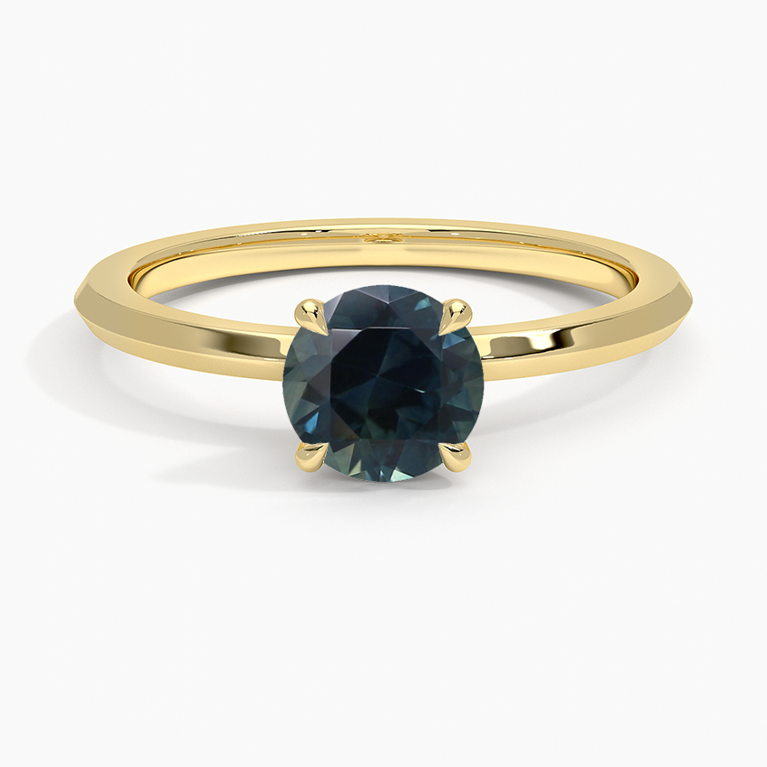 Sapphire Hazel Solitaire Ring in 18K Yellow Gold