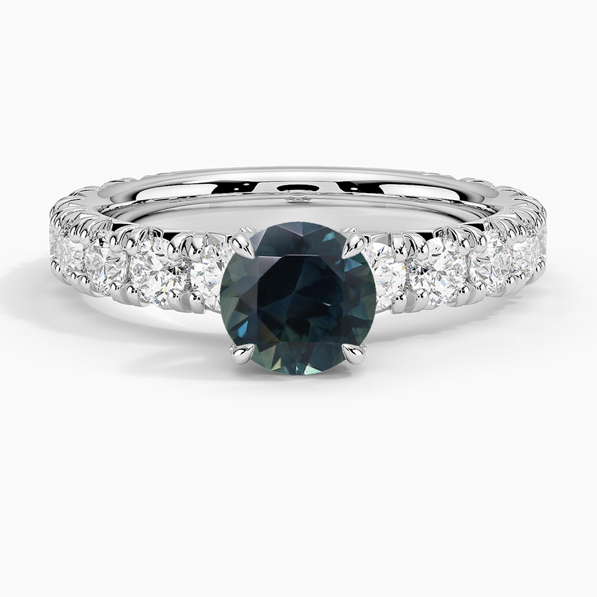 Sapphire Ellora Three-Quarter Coverage Diamond Ring in 18K White Gold