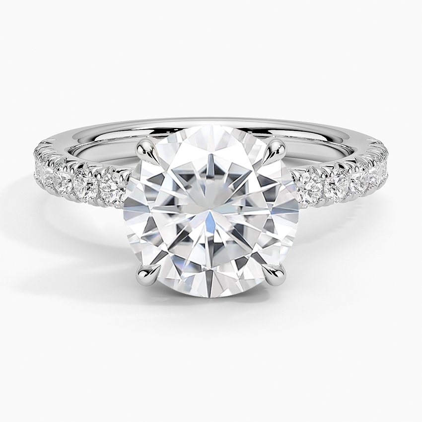 Moissanite Olympia Half Coverage Diamond Ring (1/2 ct. tw.) in 14K White Gold