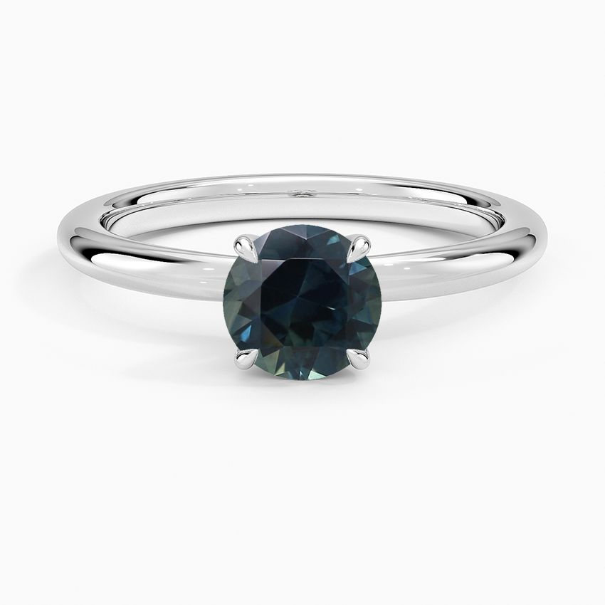 Sapphire Manon Solitaire Ring in 18K White Gold