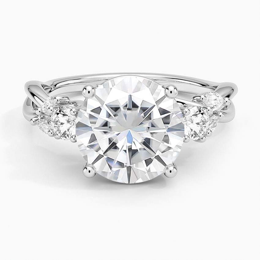Moissanite Willow Three Stone Diamond Ring (1/3 ct. tw.) in 14K White Gold