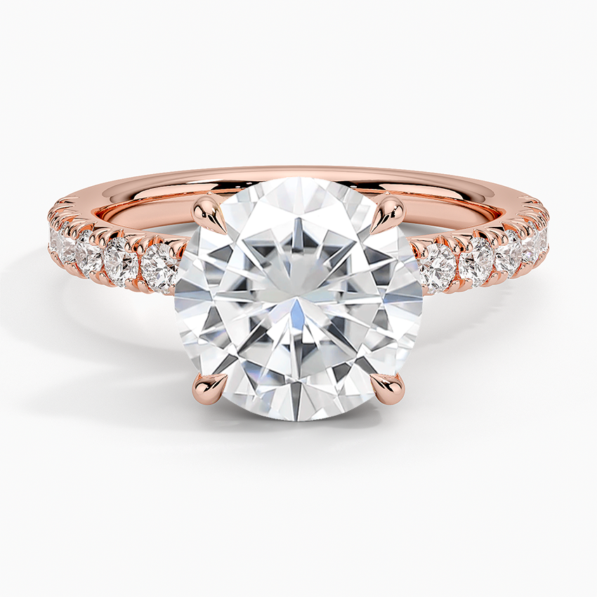 Moissanite Olympia Half Coverage Diamond Ring (1/2 ct. tw.) in 14K Rose Gold