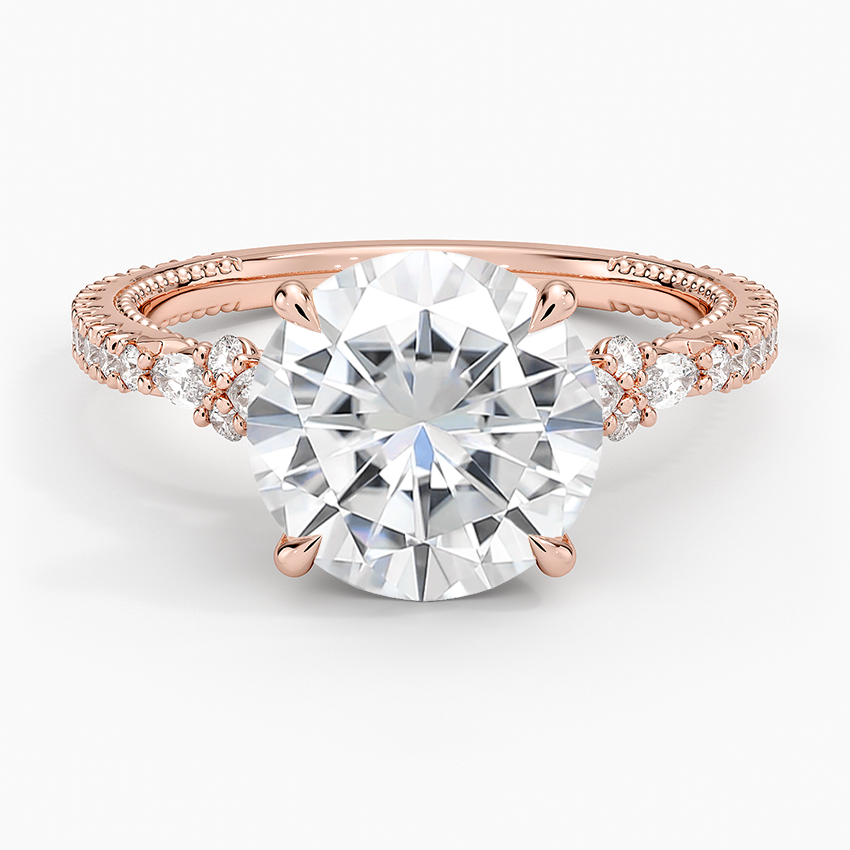 Moissanite Primrose Diamond Ring in 14K Rose Gold