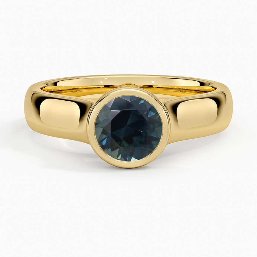 Sapphire Luna 4mm Bezel Ring in 18K Yellow Gold