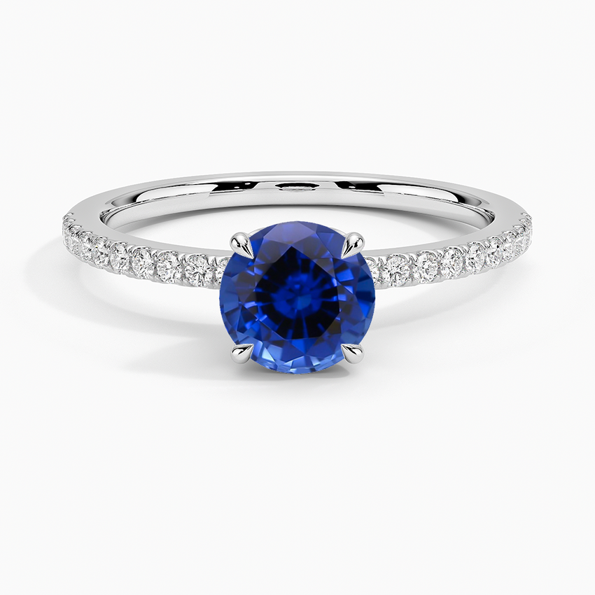 Sapphire Luxe Petal Diamond Ring in 18K White Gold