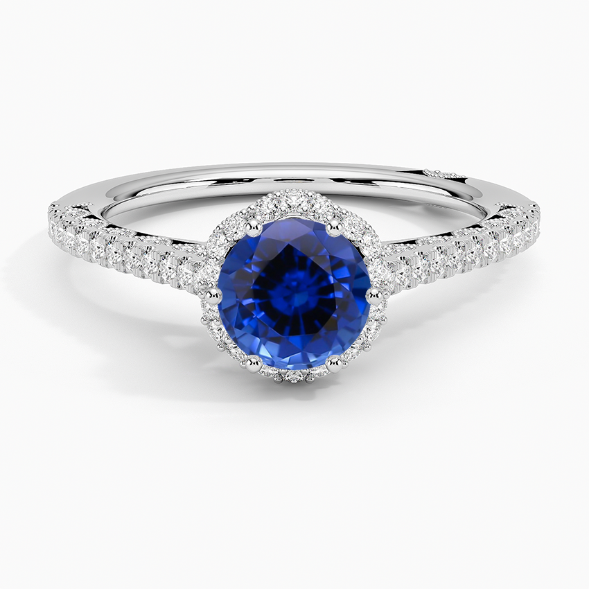 Sapphire Tacori Petite Crescent Classic Bloom Diamond Ring in 18K White Gold