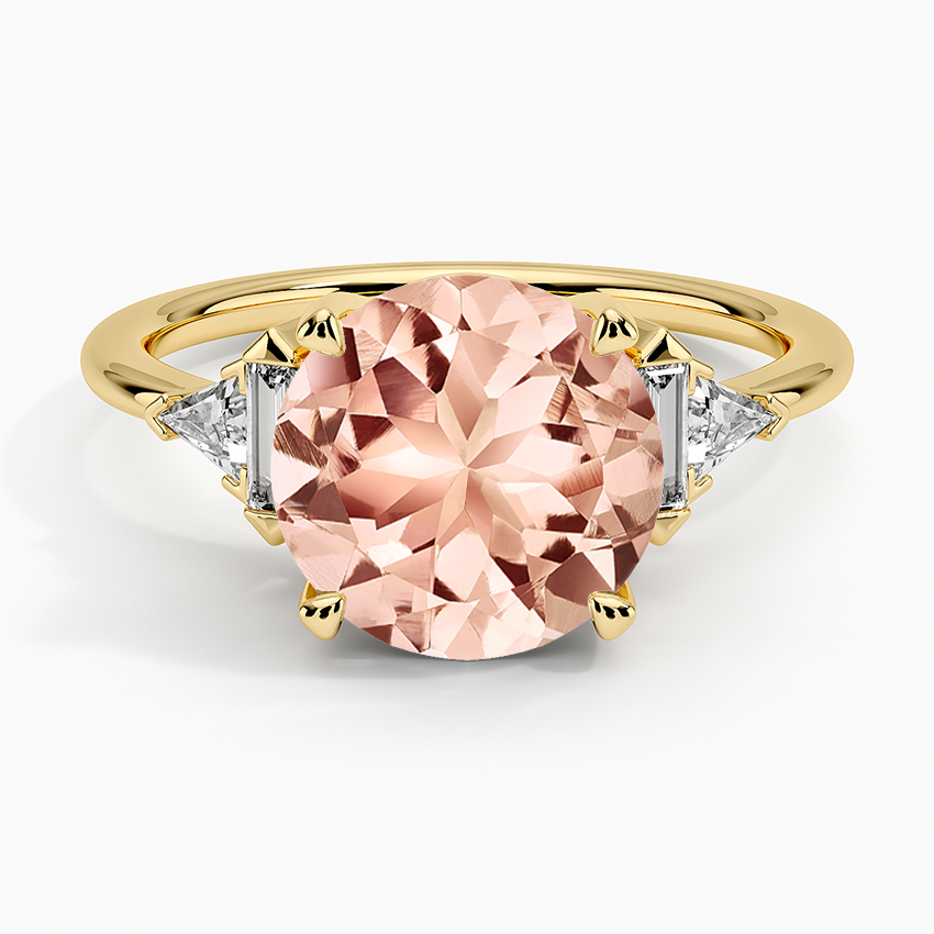 Morganite Edie Art Deco Diamond Ring (1/4 ct. tw.) in 14K Yellow Gold