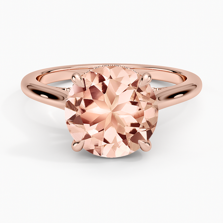 Morganite Dawn 1.5mm Diamond Ring in 14K Rose Gold