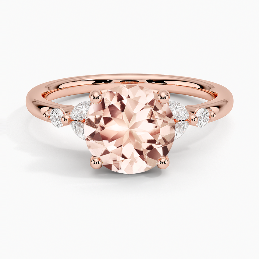 Morganite Verbena Diamond Ring in 14K Rose Gold