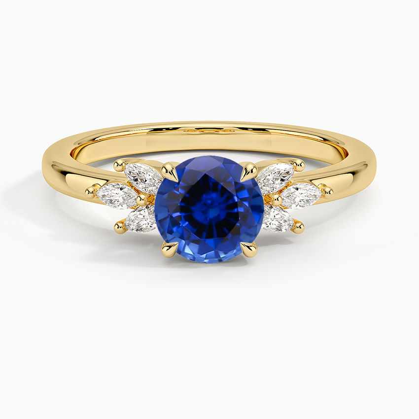 Sapphire Stella Diamond Ring in 18K Yellow Gold