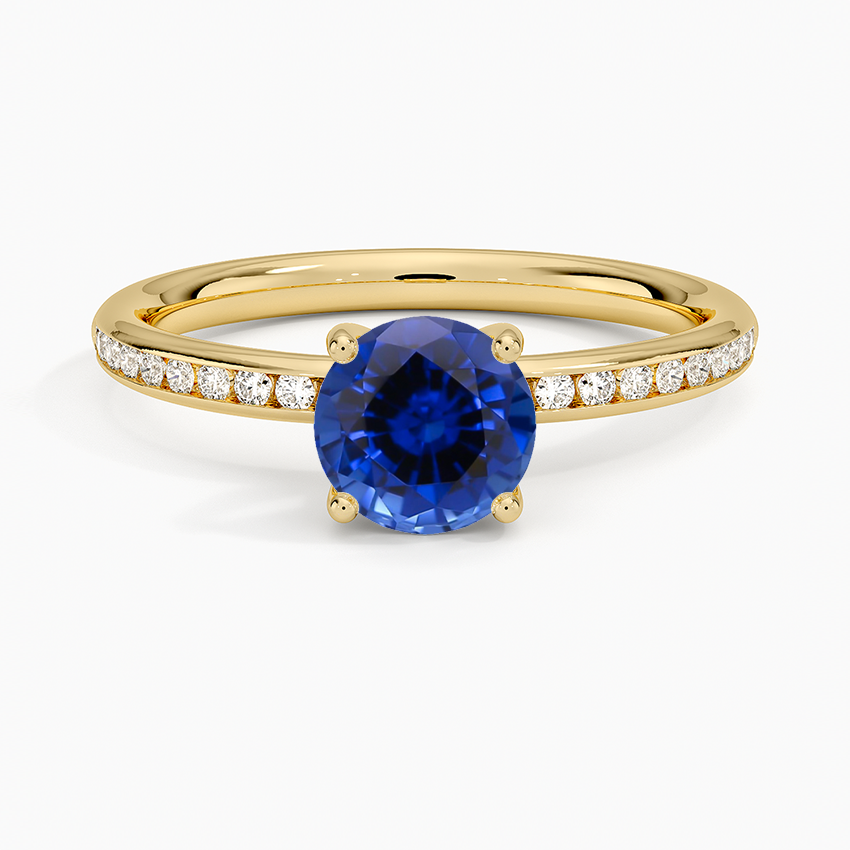 Sapphire Tabitha Channel Set Diamond Ring in 18K Yellow Gold