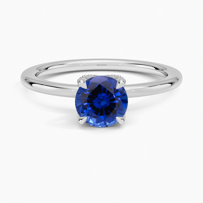 Sapphire Adorned Elodie Perfect Fit Diamond Ring in 18K White Gold