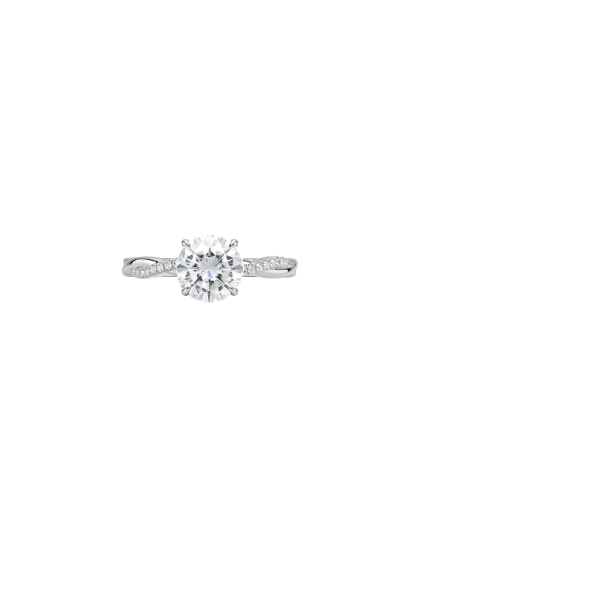 Moissanite Petite Twisted Vine Diamond Ring (1/8 ct. tw.) in 18K