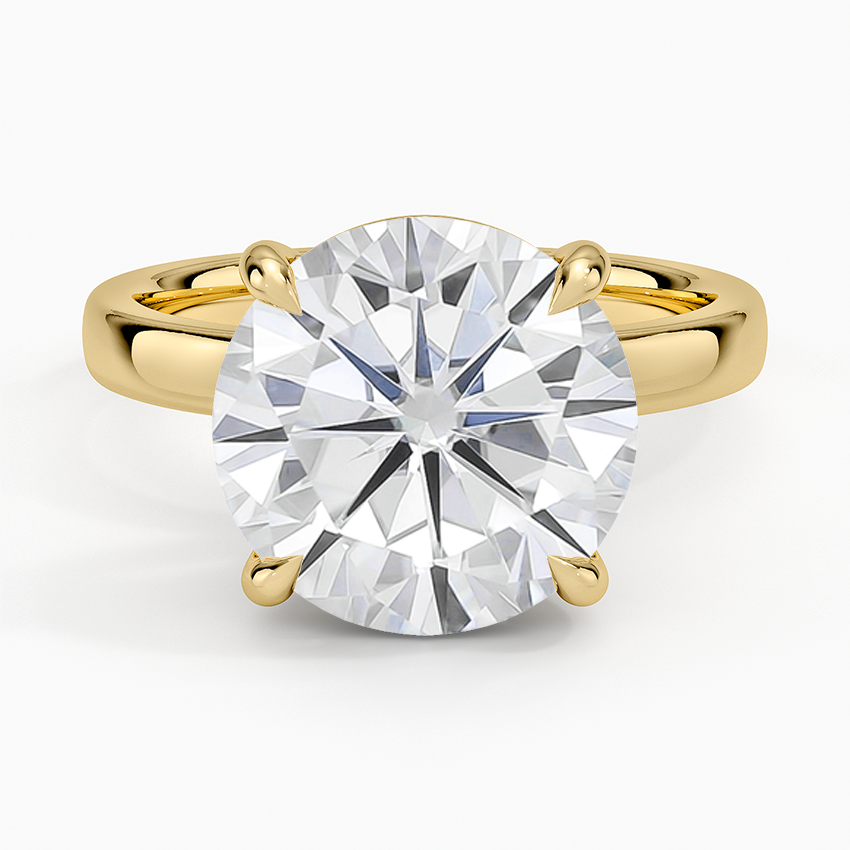 Moissanite Fairmined Perfect Fit Solitaire 2.5mm Ring in 18K Yellow Gold