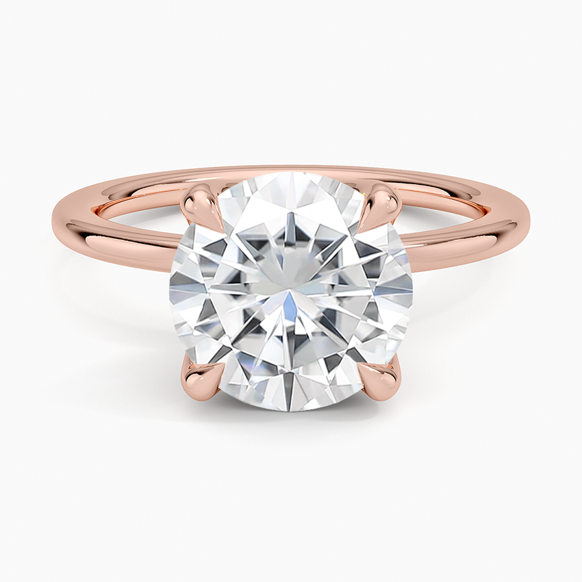 Moissanite 1.5mm Petite Elodie Perfect Fit Solitaire Ring in 14K Rose Gold