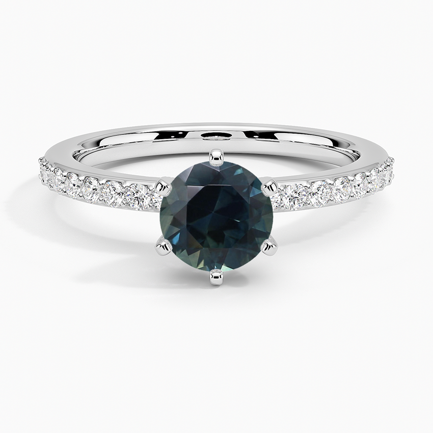 Sapphire Six Prong Petite Shared Prong Diamond Ring (1/5 ct. tw.) in 18K White Gold