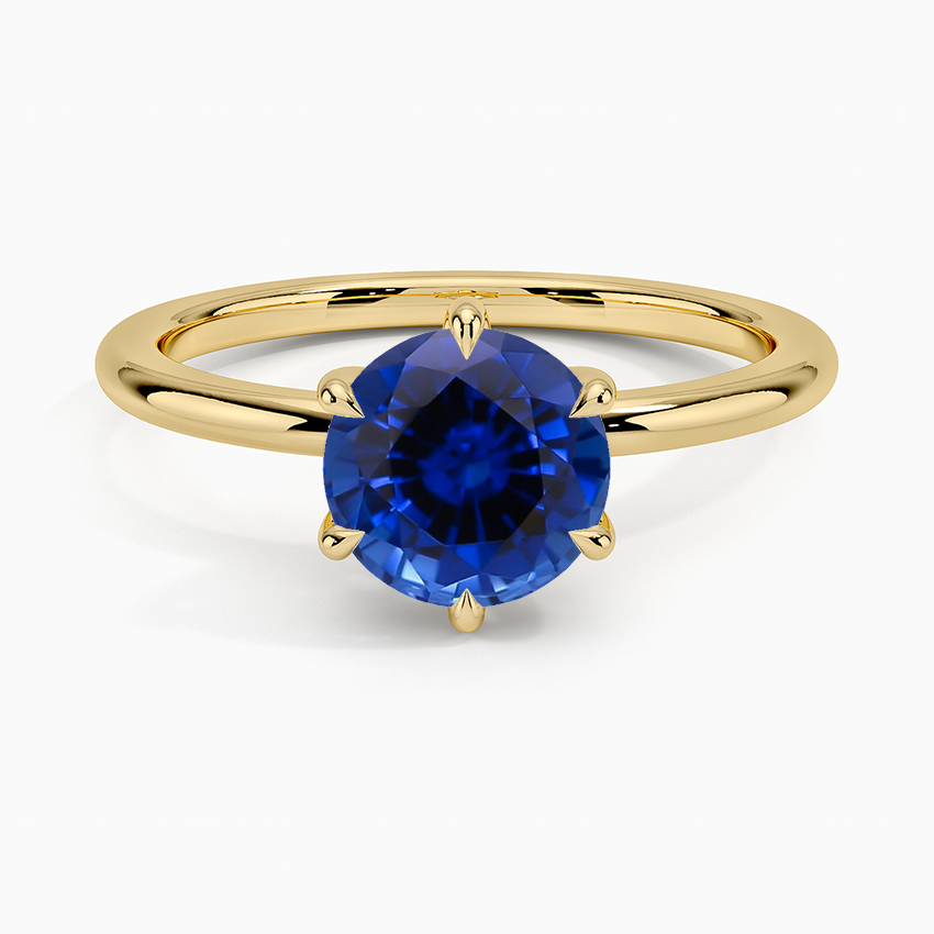 Sapphire Fairmined 1.5mm Six-Prong Solitaire Ring in 18K Yellow Gold