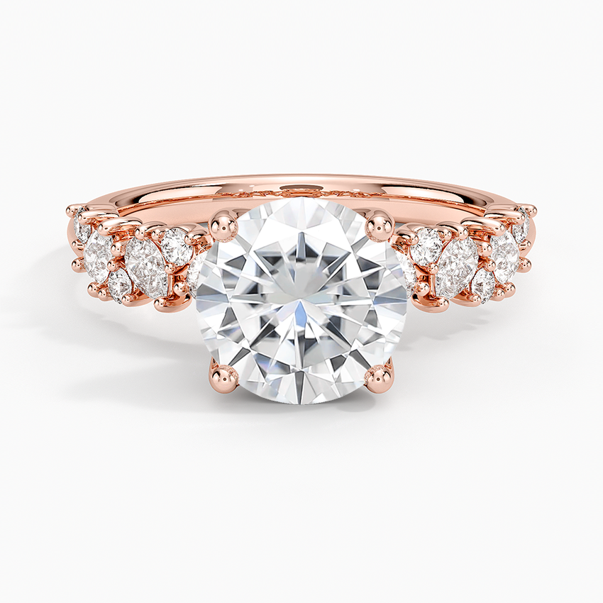 Moissanite Olivetta Diamond Ring in 14K Rose Gold