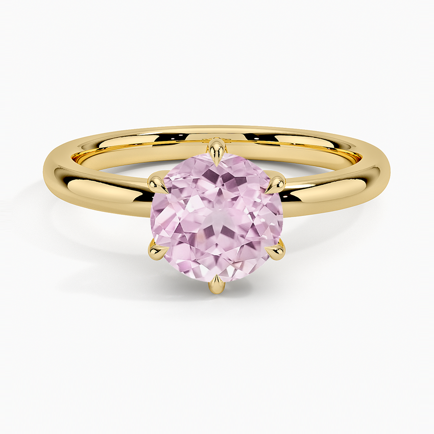 Lab Grown Sapphire Fairmined 2mm Six-Prong Solitaire Ring in 18K Yellow Gold