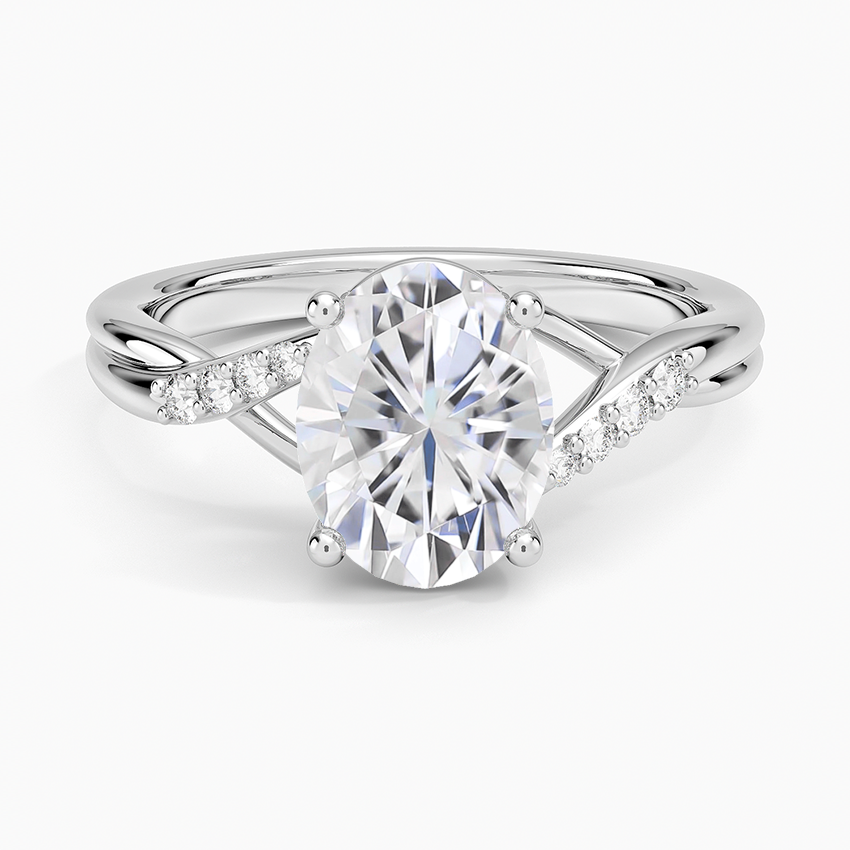 Moissanite Chamise Diamond Ring (1/15 ct. tw.) in 14K White Gold