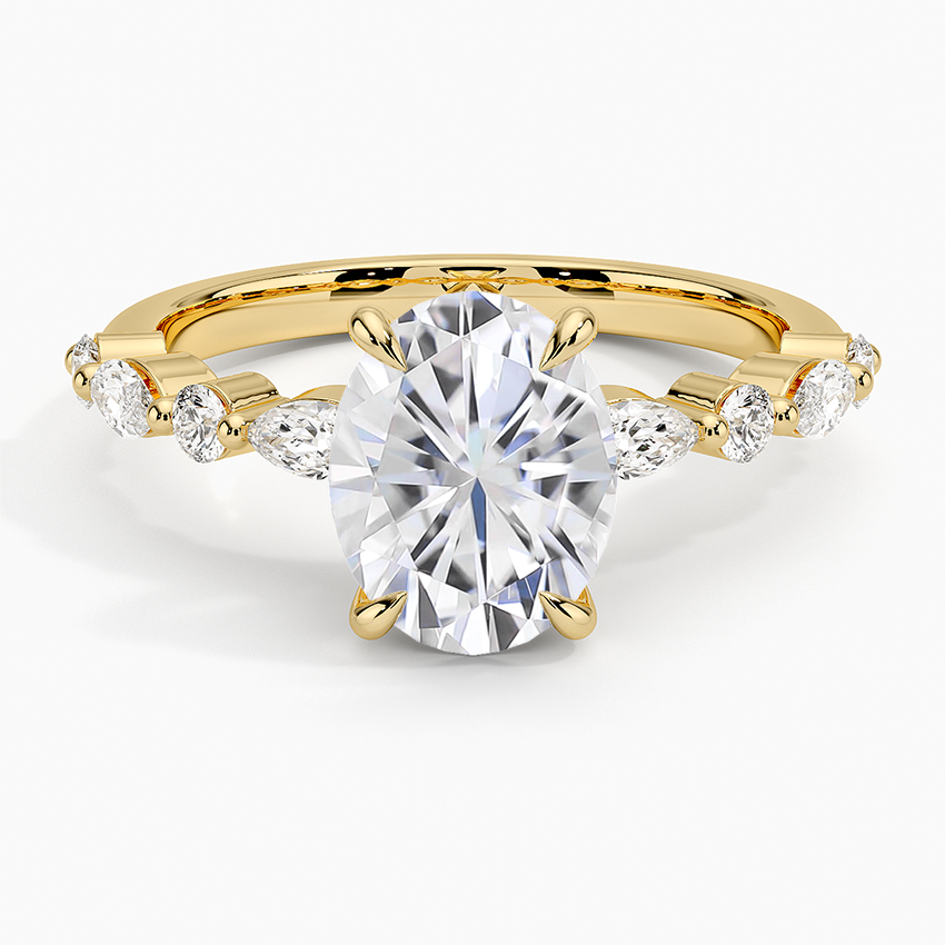 Moissanite Versailles Diamond Ring (1/3 ct. tw.) in 18K Yellow Gold