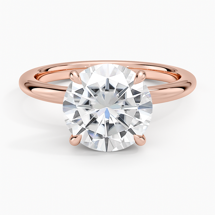 Moissanite Manon Solitaire Ring in 14K Rose Gold