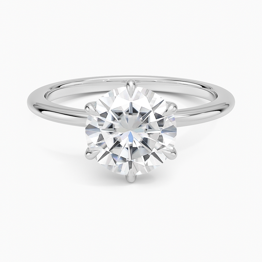 Moissanite Petite Esme 1.5mm Ring in 18K White Gold