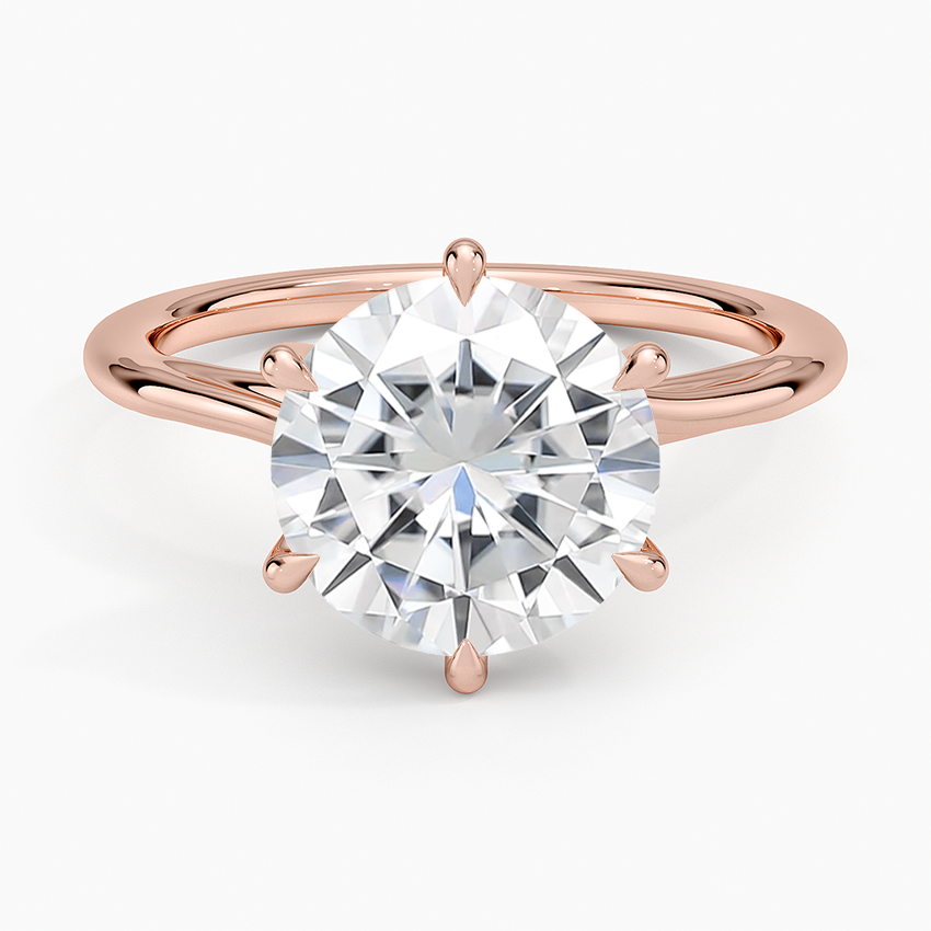 Moissanite Delilah Twist Solitaire Ring in 14K Rose Gold
