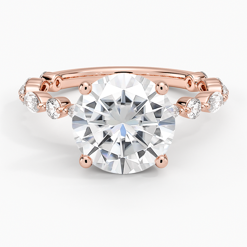Moissanite Versailles Three-Quarter Coverage Diamond Ring (1/2 ct. tw.) in 14K Rose Gold