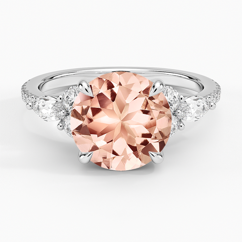 Morganite Luxe Nadia Pavé Diamond Ring (1/2 ct. tw.) in 14K White Gold