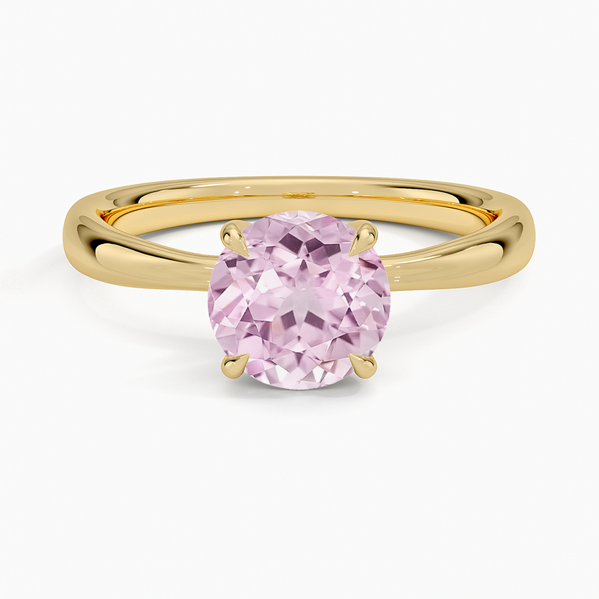 Lab Grown Sapphire Freesia 2.7mm Solitaire Ring in 18K Yellow Gold