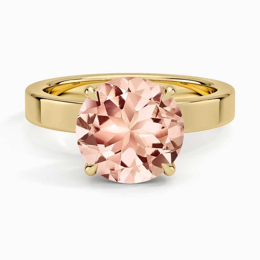 Morganite Peyton 3mm Solitaire Ring in 14K Yellow Gold