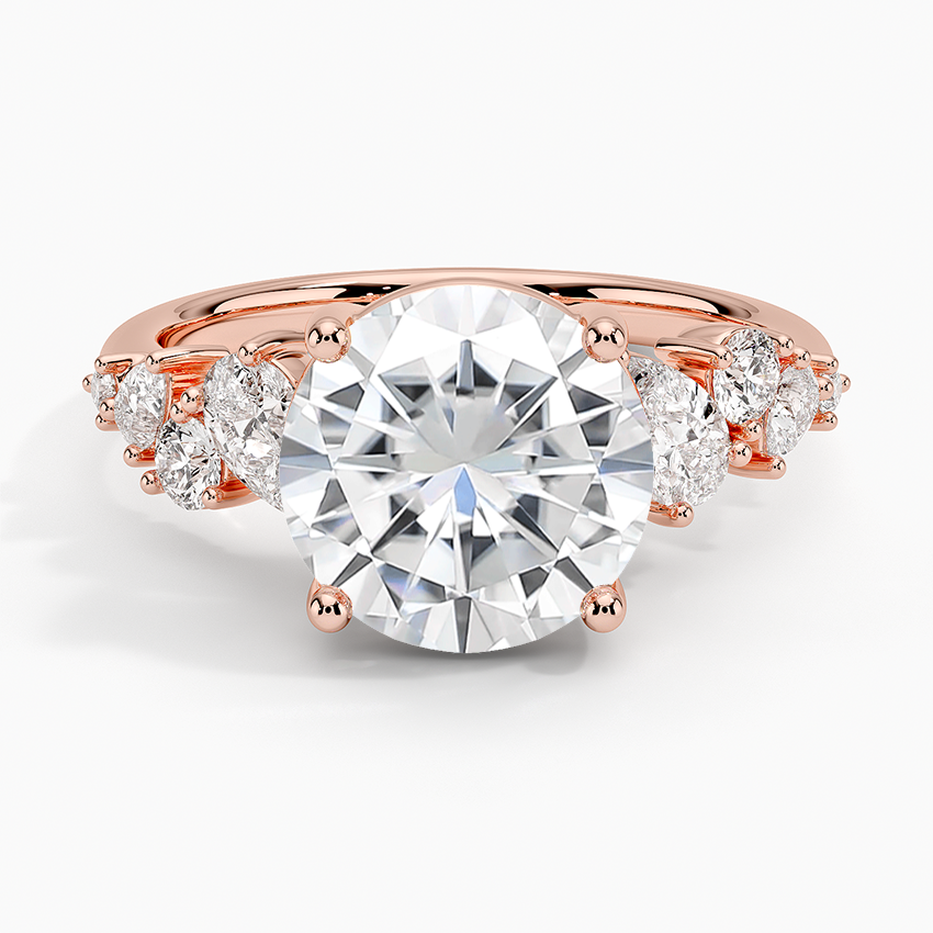 Moissanite Olivetta Tapered Diamond Ring (1/2 ct. tw.) in 14K Rose Gold