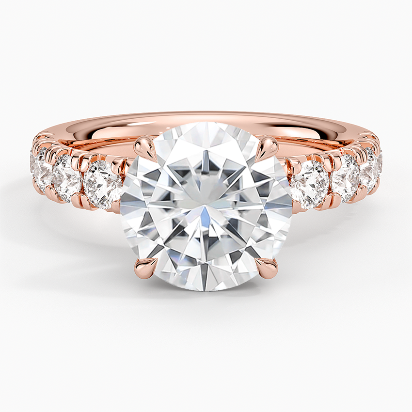 Moissanite Ellora Half Coverage Diamond Ring in 14K Rose Gold
