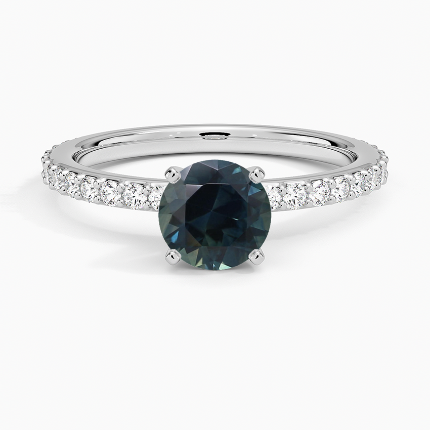 Sapphire Petite Shared Prong Three-Quarter Coverage Diamond Ring (1/3 ct. tw.) in 18K White Gold