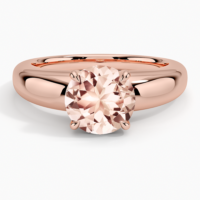 Morganite Adrian Solitaire Ring in 14K Rose Gold
