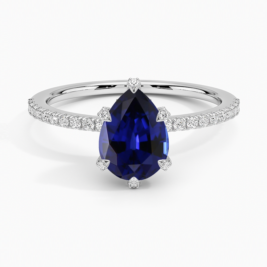 Lab created blue hot sale sapphire engagement rings