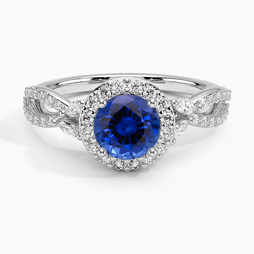 Sapphire Luxe Willow Halo Diamond Ring (2/5 ct. tw.) in 18K White Gold