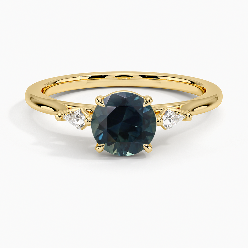 Sapphire Petite Cometa Perfect Fit Three Stone Diamond Ring in 18K Yellow Gold