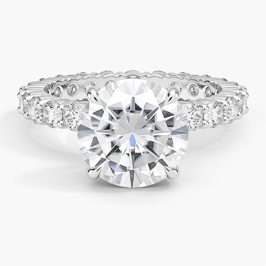 Moissanite Perfect Fit Eternity Diamond Ring (1 1/3 ct. tw.) in 14K White Gold