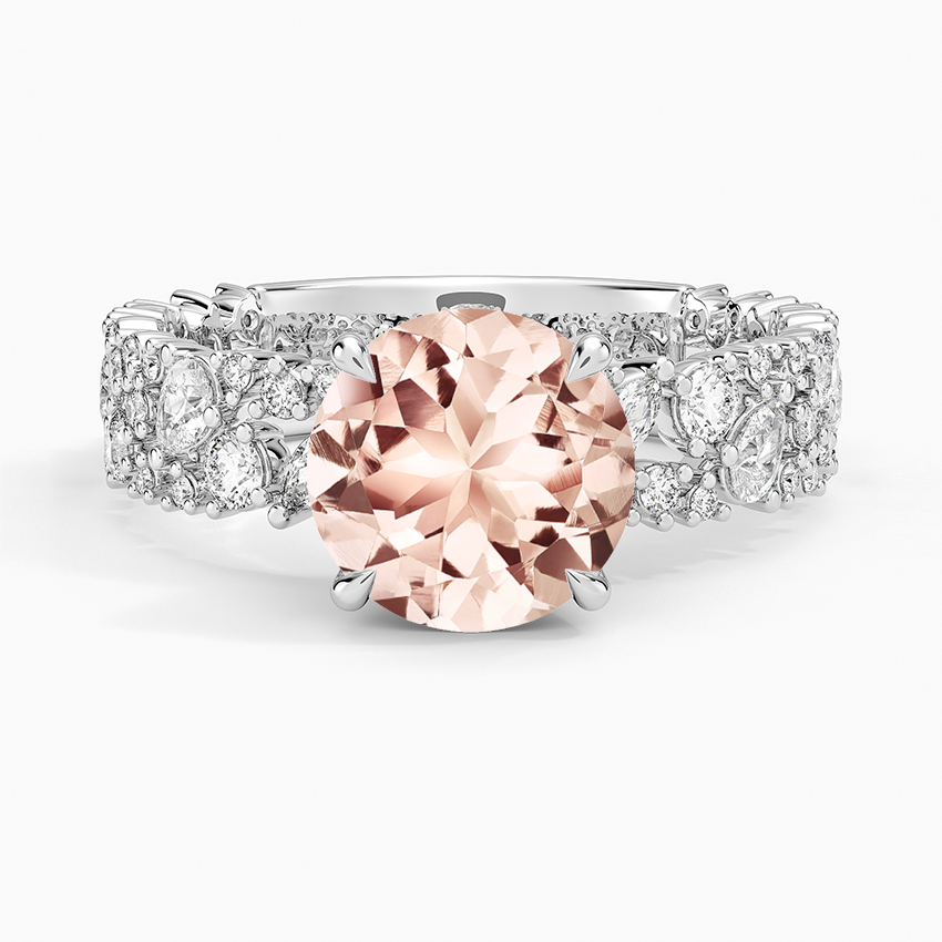 Morganite Glacé Diamond Ring (3/4 ct. tw.) in 14K White Gold