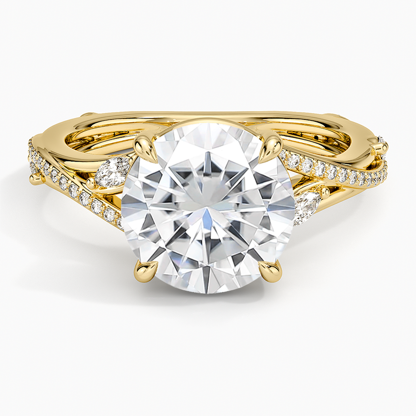 Moissanite Begonia Vine Diamond Ring (1/4 ct. tw.) in 14K Yellow Gold
