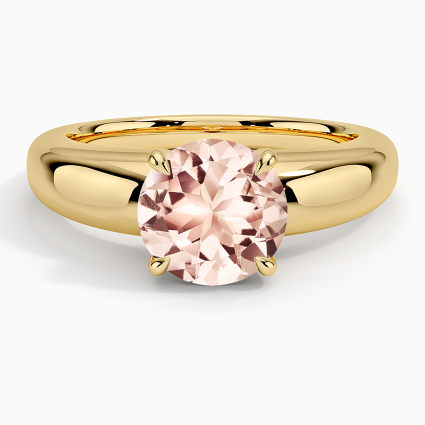 Morganite Adrian Solitaire Ring in 18K Yellow Gold