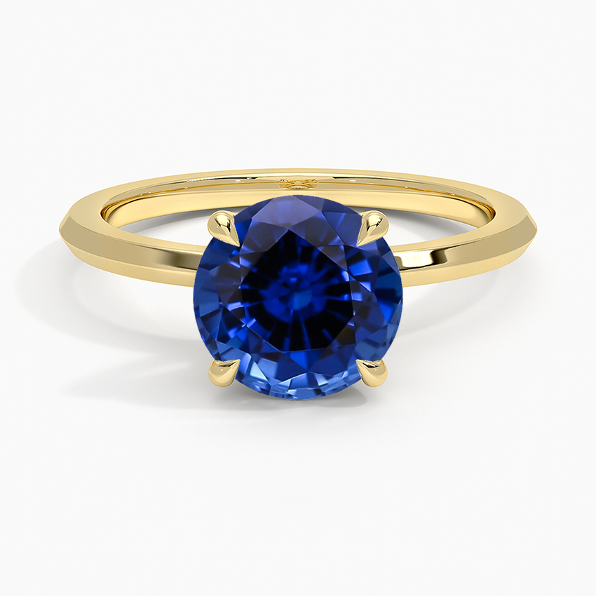 Lab Grown Sapphire Hazel Solitaire Ring in 18K Yellow Gold