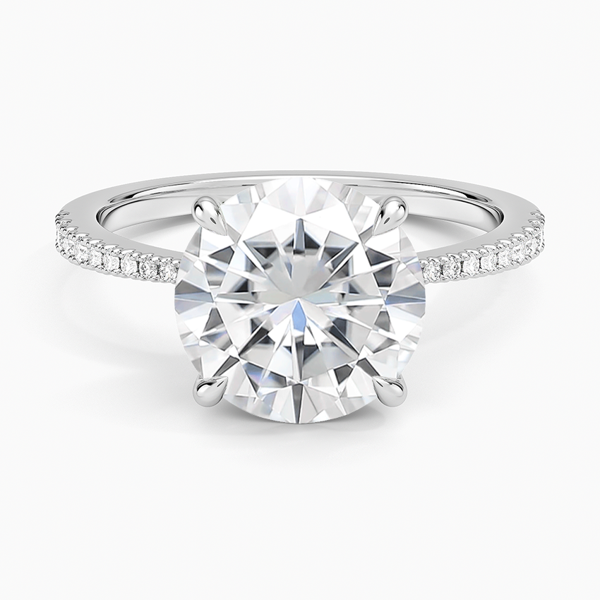 Moissanite Elena Diamond Ring in 14K White Gold