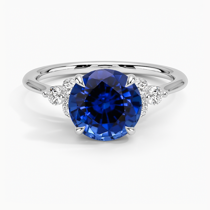 Lab Grown Sapphire Luxe Melody Diamond Ring (1/5 ct. tw.) in 18K White Gold