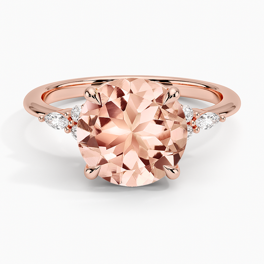 Morganite Nadia Diamond Ring in 14K Rose Gold